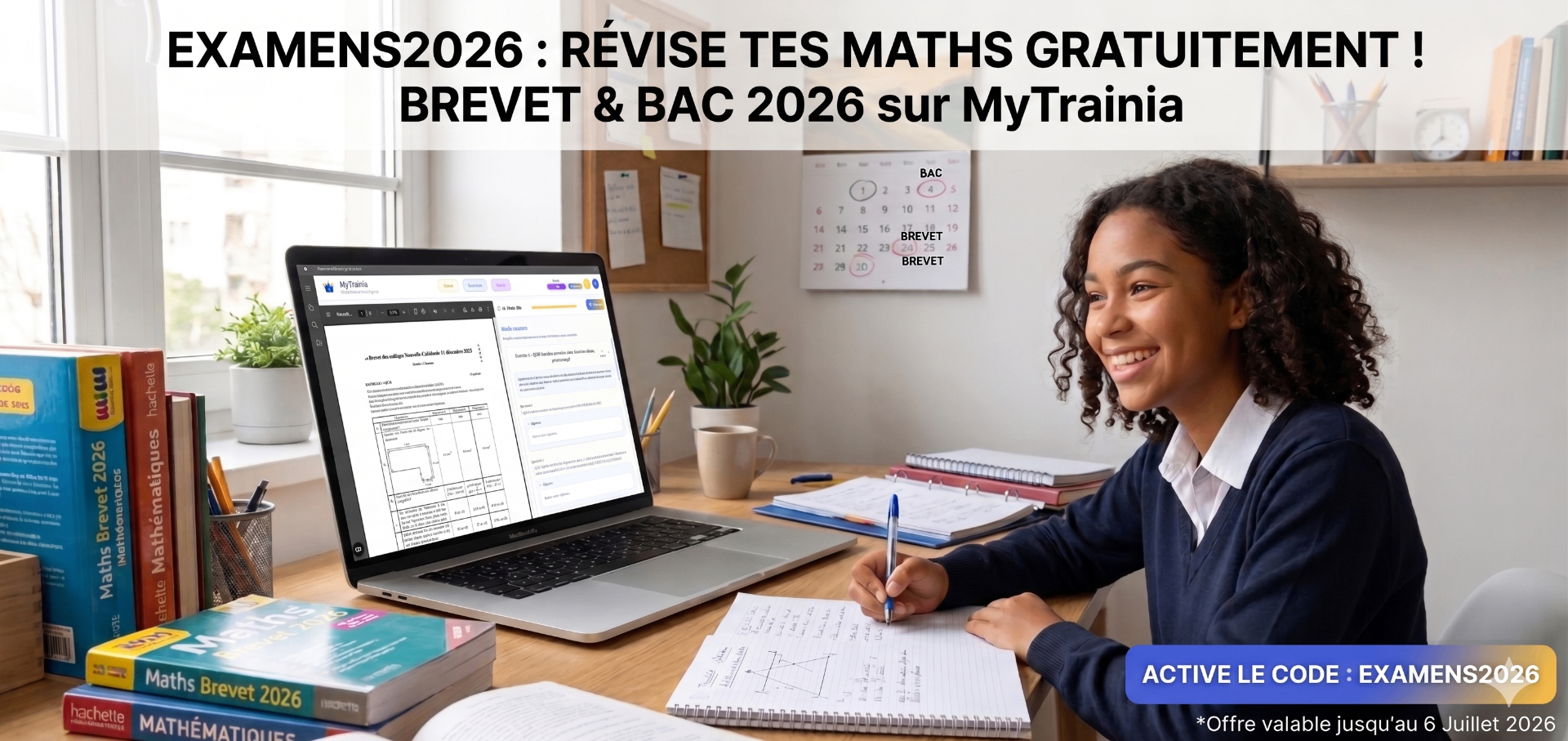 Réviser les maths du brevet et du bac avec MyTrainia